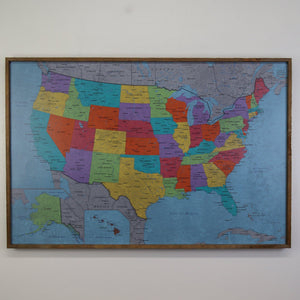 24x16 - Political School House USA Map - US Travel Map - SM009 - Driftless Studios