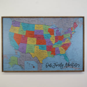 36x24 - Political School House USA Map - US Travel Map - UM009 - Driftless Studios
