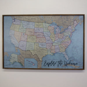 36x24 - Political Antique Color USA Map - US Travel Map - UM011 - Driftless Studios