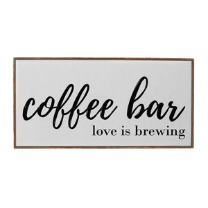 "Coffee Bar Love Is Brewing" Wood Sign - PW006 - Driftless Studios