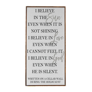"I Believe In The Sun" Vertical Wood Sign - PW023 - Driftless Studios