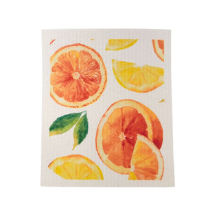 Patterned Orange Swedish Dishcloth