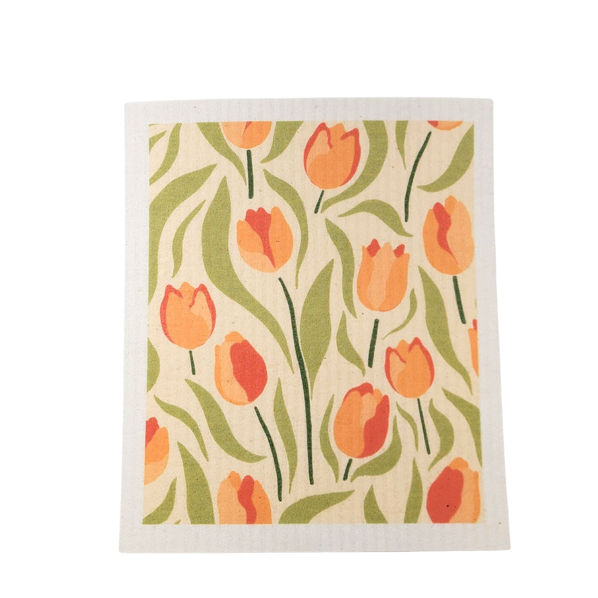 Tulip Patterned Swedish Dishcloth - Driftless Studios