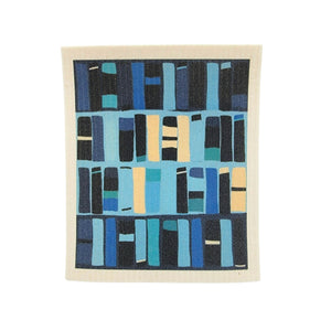 Blue Rectangle Boho Pattern Swedish Dishcloth