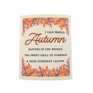 I can smell Autumn Fall Leaves Swedish Dishcloth