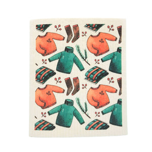 Cozy Sweater Collage Swedish Dishcloth