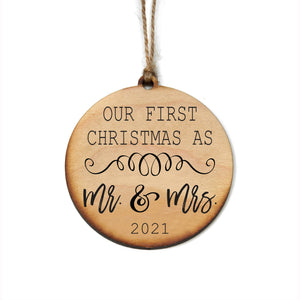 "Our First Christmas as Mr & Mrs" Christmas Ornament - WW015
