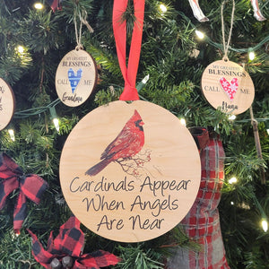 "Cardinals Appear When Angels" Mantle or Wreath Ornament - WXL003