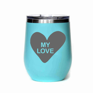 "My Love" Candy Heart 12 oz Wine Mug