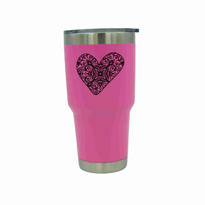 "Patterned Heart" Candy Heart 30 oz. Tumbler - YD048