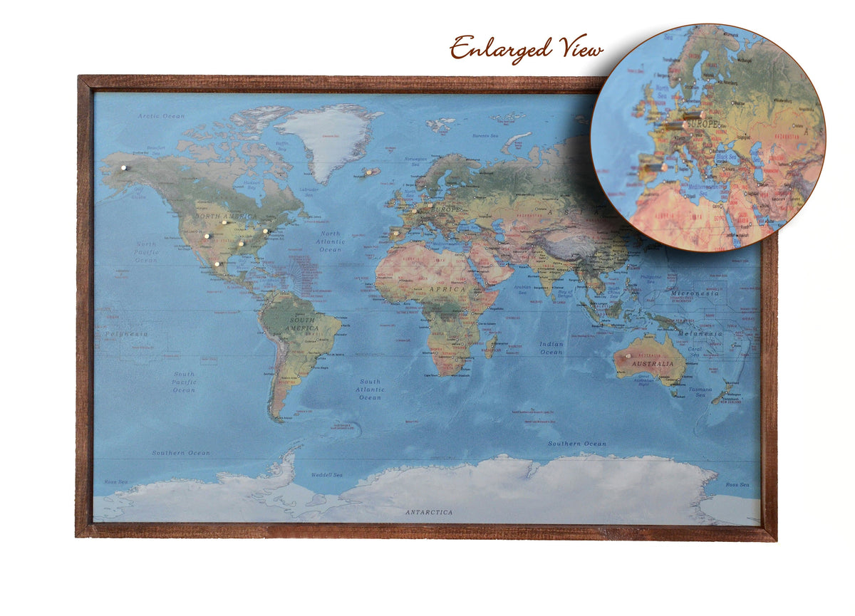 24x16 - Geographical Natural Earth World Map - Travel Map - SM001